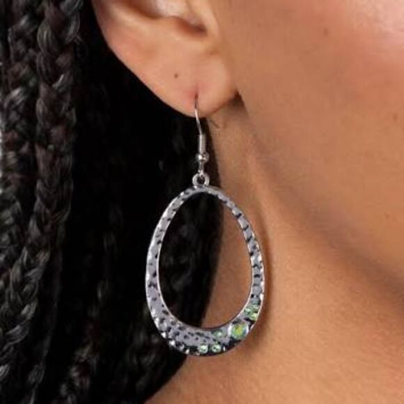 FASHION SILVER with green earrings‎ - Picture 1 of 2